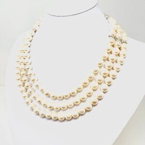 🆕😍 Ivory 3 Strand Shell Pearl Collar